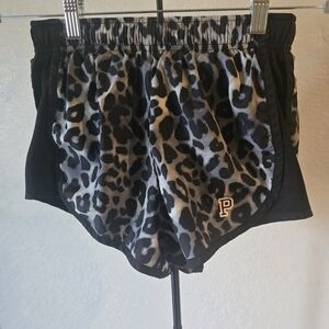 PINK Victoria's Secret Black Leopard Athletic Shorts